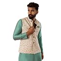 KISAH Men's Jacket - Printed Cotton Blend - Indian Wedding Outfit for Men - Ideal for Weddings and Festivals
