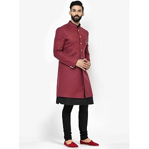 KISAH Mens Kurta Sherwani Churidar Set Indo-Western