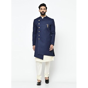 KISAH Mens Kurta Sherwani Churidar Set Indo-Western