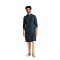 KISAH Men39s Silk Blend Textured Woven Kurta