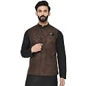 KISAH Men39s Solid Sleeveless Suede Nehru Jacket