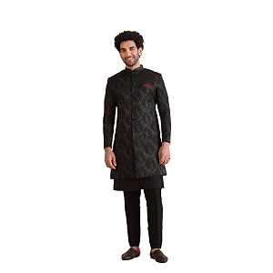 KISAH Men Kurta Sherwani Trouser Set