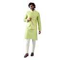 KISAH Men Printed Kurta Jacket Set Full