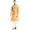KISAH Men Printed Kurta Jacket Set Full