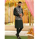 KISAH Mens Kurta Jacket Churidar Set Bottle