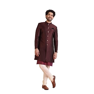 kisah men39s silk blend printed nehru jacket regular fit  designer ethnic layering  wedding amp occasion wear