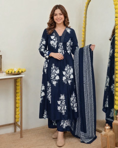 Kishori Creations Women Kurta Palazzo Dupatta Set