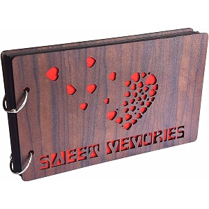 kishu craft designer sweet memories print wooden scrapbook photo album for memorable gift item couple39s album photo size supported4x6 album photo size supported26cmx16cmx4cm26
