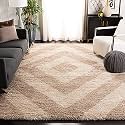 Soft Fluffy Shag Area Square Rugs For