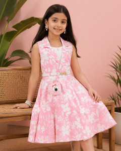 KISMAT COLLECTION Girls Below Knee Casual Dress