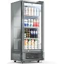Kismile 6 Cu.Ft Commercial Refrigerator, Beverage Refrigerator with Double-Tempered Glass Door, Transparent