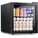 Kismile 1.3 Cu.ft Beverage Refrigerator and Cooler,12 Bottle 48 Can Mini Fridge Glass Door, Digital Temperature Display for Soda, Beer or Wine, Small Drink Dispenser Cooler for Home, Office, Bar