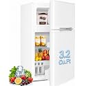 Kismile 3.2 Cu.Ft Mini Fridge with Freezer, Compact Refrigerator, White
