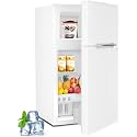 Kismile 3.2 Cu.Ft White Compact Mini Refrigerator with Double 2 Door