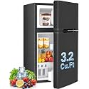 Kismile 3.2 Cu.Ft Mini Fridge with Freezer, Compact Refrigerator, Black