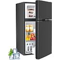 Kismile Mini Fridge with Freezer,3.2 Cu.Ft Compact Mini Refrigerator with Double 2 Door