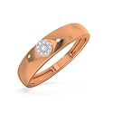 KISNA 14k / 18k Real Gold & Diamond Ring | Diwali, Rakhi Rakshabandhan Gift for Brother, Husband | With Certificate of Authenticity & BIS-Hallmarked Gold Jewellery | Round Classic Band Ring For Him