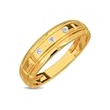 KISNA 14K BIS Hallmark Pure Yellow Gold & SI Real Diamond Liam Diamond Ring For Mens Size 15