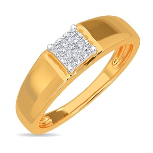 kisna 14k  18k real gold amp diamond ring  diwali rakhi rakshabandhan gift for brother husband  with certificate of authenticity amp bis-hallmarked gold jewellery  square classic band ring for him