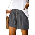 KISSMODA Womens Summer Shorts Leopard/Camo/Solid/Floral Print Elastic Waist Pocketed Casual Pants