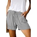 KISSMODA Womens Summer Shorts Leopard/Camo/Solid/Floral Print Elastic Waist Pocketed Casual Pants