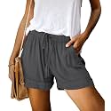 KISSMODA Womens Summer Shorts Leopard/Camo/Solid/Floral Print Elastic Waist Pocketed Casual Pants