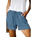 KISSMODA Womens Summer Shorts Leopard/Camo/Solid/Floral Print Elastic Waist Pocketed Casual Pants