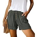 KISSMODA Womens Summer Shorts Leopard/Camo/Solid/Floral Print Elastic Waist Pocketed Casual Pants