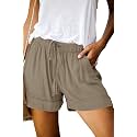 KISSMODA Womens Summer Shorts Leopard/Camo/Solid/Floral Print Elastic Waist Pocketed Casual Pants
