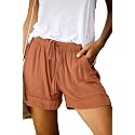 KISSMODA Womens Summer Shorts Leopard/Camo/Solid/Floral Print Elastic Waist Pocketed Casual Pants