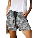 KISSMODA Womens Summer Shorts Leopard/Camo/Solid/Floral Print Elastic Waist Pocketed Casual Pants