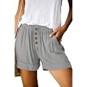 KISSMODA Womens Summer Shorts Leopard/Camo/Solid/Floral Print Elastic Waist Pocketed Casual Pants
