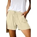 KISSMODA Womens Summer Shorts Leopard/Camo/Solid/Floral Print Elastic Waist Pocketed Casual Pants