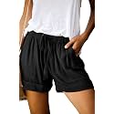 KISSMODA Womens Summer Shorts Leopard/Camo/Solid/Floral Print Elastic Waist Pocketed Casual Pants
