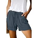 KISSMODA Womens Summer Shorts Leopard/Camo/Solid/Floral Print Elastic Waist Pocketed Casual Pants