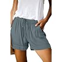 KISSMODA Womens Summer Shorts Leopard/Camo/Solid/Floral Print Elastic Waist Pocketed Casual Pants