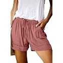 KISSMODA Womens Summer Shorts Leopard/Camo/Solid/Floral Print Elastic Waist Pocketed Casual Pants