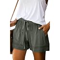 KISSMODA Womens Summer Shorts Leopard/Camo/Solid/Floral Print Elastic Waist Pocketed Casual Pants