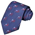 KissTies Mens Silk USA Tie Patriotic Necktie Stars N Stripes Ties
