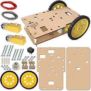 smart car wooden chassis 2 wd racing car robotic vehicle kit do it yourself project components