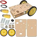 Smart car wooden chassis 2 WD racing car robotic vehicle kit Do it yourself project components