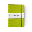 Kitabby – Linen Series – A5 Size Hard Bound Notebook with Pen, Elastic Band and Back Pocket – 192 Pages – 80gsm Natural Shade Paper – Linen Fabric Cover Material – Lime Green