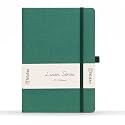 Kitabby – Linen Series – A5 Size Hard Bound Notebook with Pen, Elastic Band and Back Pocket – 192 Pages – 80gsm Natural Shade Paper – Linen Fabric Cover Material – Aqua Blue
