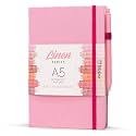 Kitabby – Linen Series – A5 Size Hard Bound Notebook with Pen, Elastic Band and Back Pocket – 192 Pages – 80gsm Natural Shade Paper – Linen Fabric Cover Material – Baby Pink