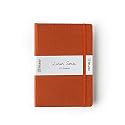Kitabby – Linen Series – A5 Size Hard Bound Notebook with Pen, Elastic Band and Back Pocket – 192 Pages – 80gsm Natural Shade Paper – Linen Fabric Cover Material – Brown