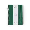 Kitabby – Linen Series – A5 Size – Wire-O-Bound Spiral Notebook with Elastic Band Closure and Back Pocket – 200 Pages – 80gsm Natural Shade Paper – Linen Fabric Cover Material – (Olive Green)