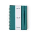 Kitabby – Linen Series – A5 Size – Wire-O-Bound Spiral Notebook with Elastic Band Closure and Back Pocket – 200 Pages – 80gsm Natural Shade Paper – Linen Fabric Cover Material – (Peacock Blue)