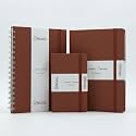 Kitabby Linen Series Combo | A5 Size Hard Bound, A5 Size Wire-O-Bound Notebook and A6 Size Pocket Notebook | 192 Pages ( A5 HB &amp; A6 HB ) and 200 Pages (A5 WB) | 80gsm Natural Shade Paper | Linen Fabric Cover Material - Br