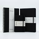 Kitabby Linen Series Combo | A5 Size Hard Bound, A5 Size Wire-O-Bound Notebook and A6 Size Pocket Notebook | 192 Pages ( A5 HB &amp; A6 HB ) and 200 Pages (A5 WB) | 80gsm Natural Shade Paper | Linen Fabric Cover Material - Bl
