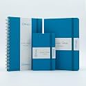 Kitabby Linen Series Combo | A5 Size Hard Bound, A5 Size Wire-O-Bound Notebook and A6 Size Pocket Notebook | 192 Pages ( A5 HB &amp; A6 HB ) and 200 Pages (A5 WB) | 80gsm Natural Shade Paper | Linen Fabric Cover Material - Aq